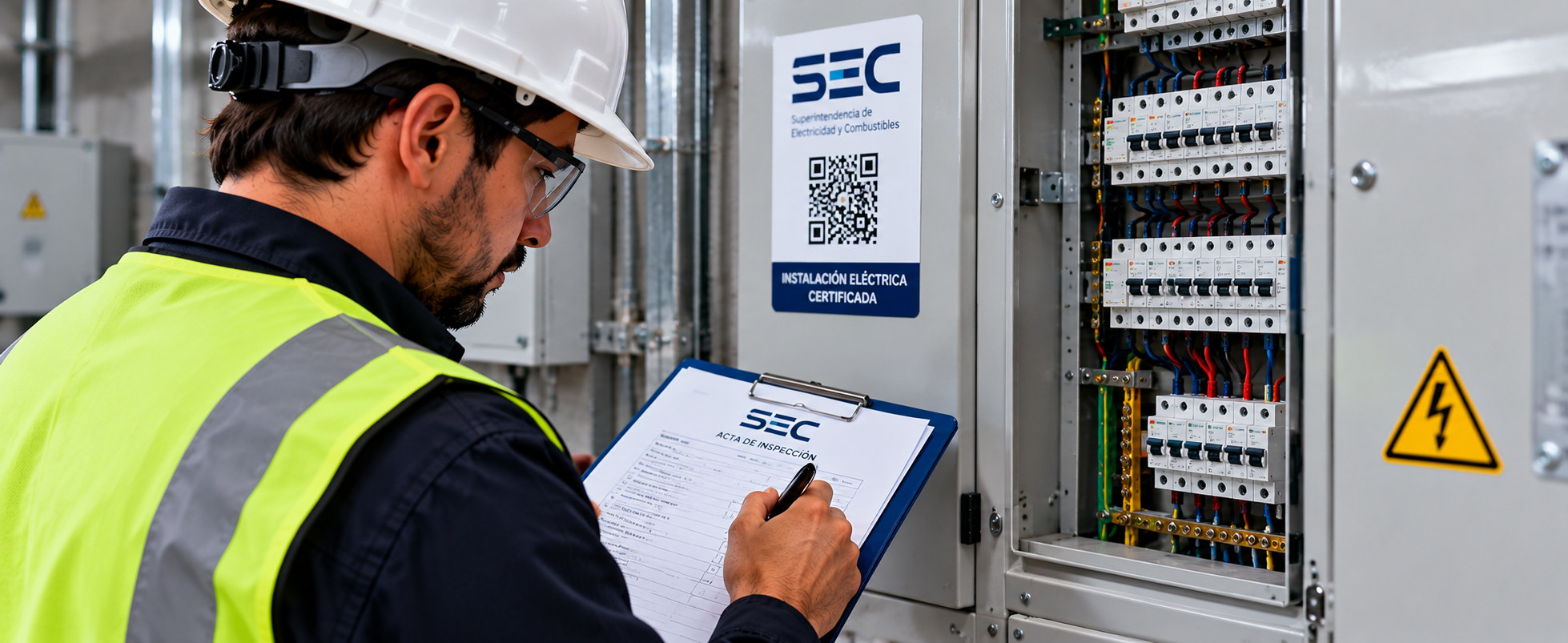 Profesionales revisando documentación de ingeniería eléctrica